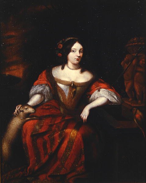 Retrato de uma Senhora (óleo sobre painel) de Dutch School