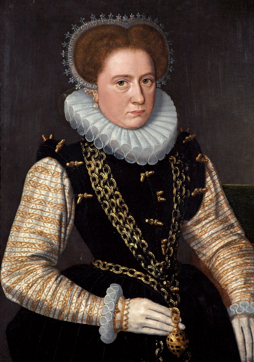 Retrato de uma senhora em traje espanhol, c.1585 de Dutch School