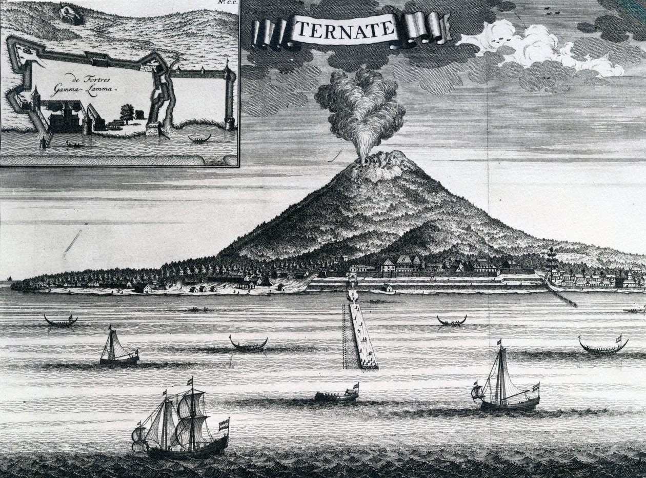 Ilha de Ternate, por volta de 1748 de Dutch School