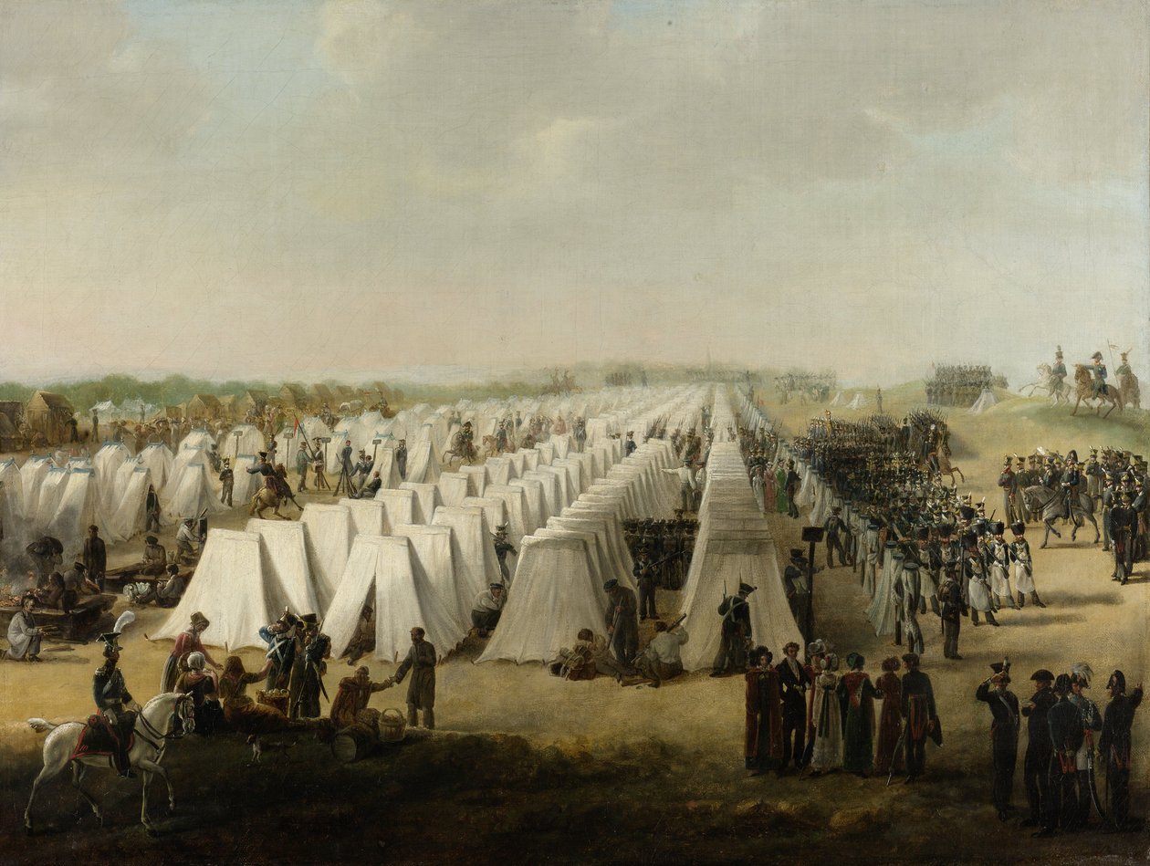 O Acampamento do Exército em Rijen, 1831-5 de Dutch School