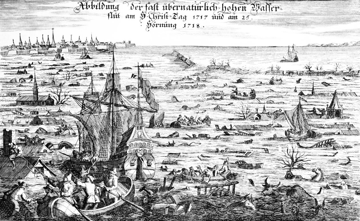 A Inundação de Natal de 1717 de Dutch School