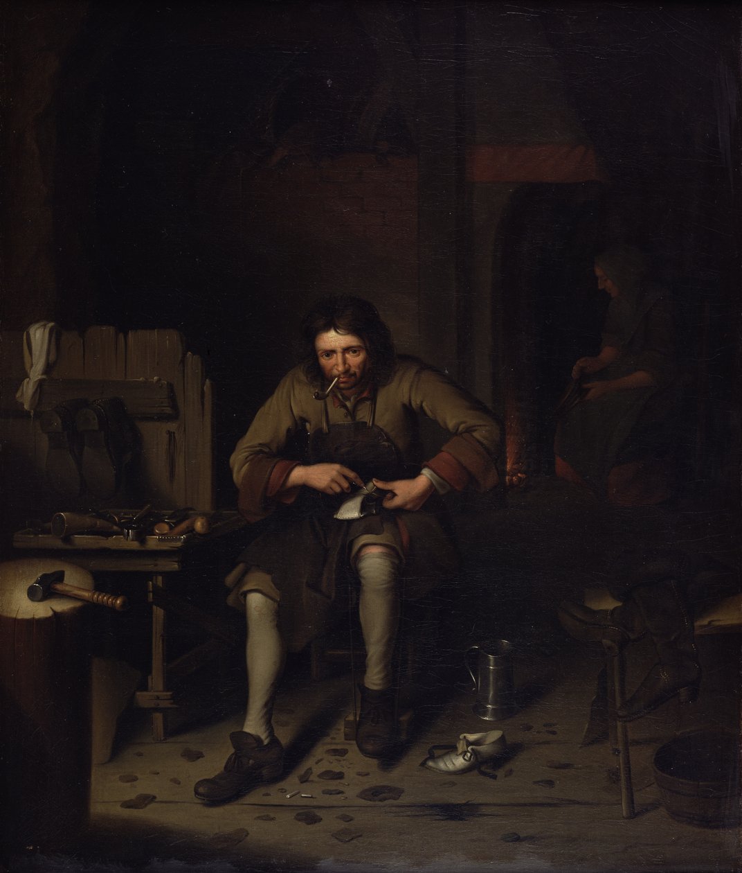 O sapateiro, c.1675 de Dutch School