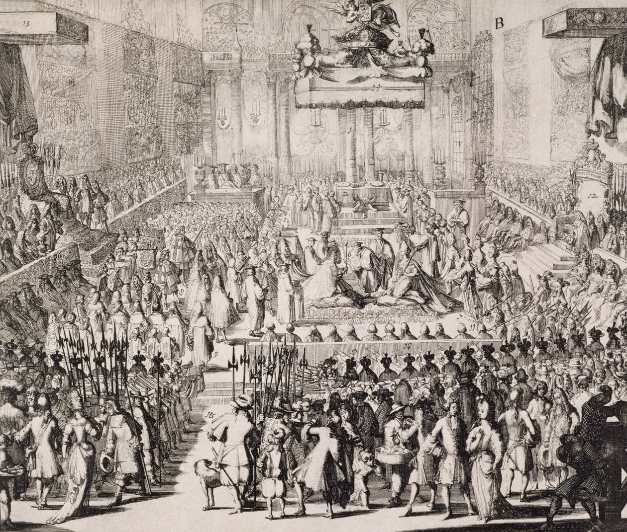 A Coroação de Guilherme de Orange (1650-1702) e Mary (1662-94), na Abadia de Westminster, 21 de abril de 1689 de Dutch School