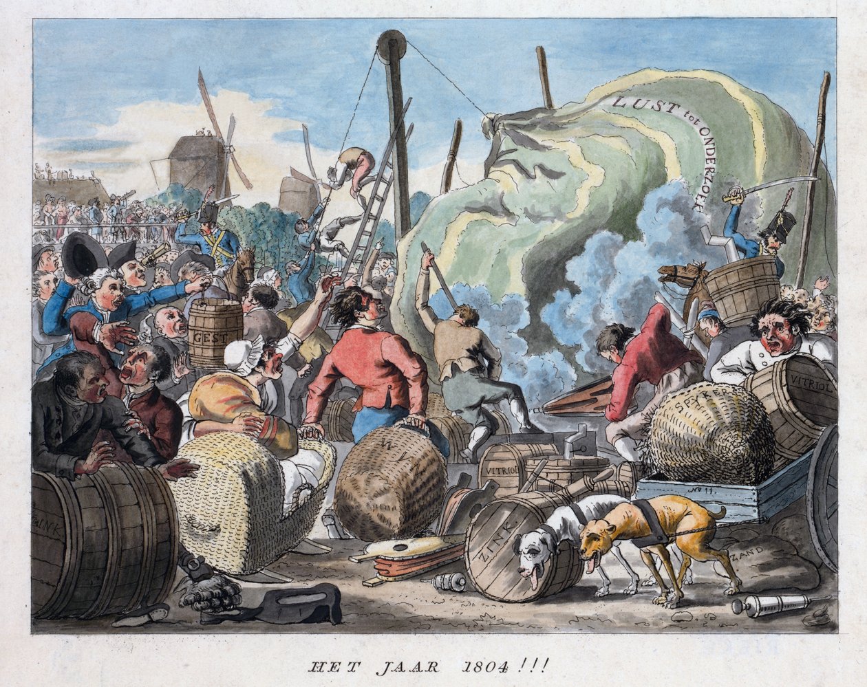 O ano de 1804, c.1794 (gravura colorida à mão) de Dutch School