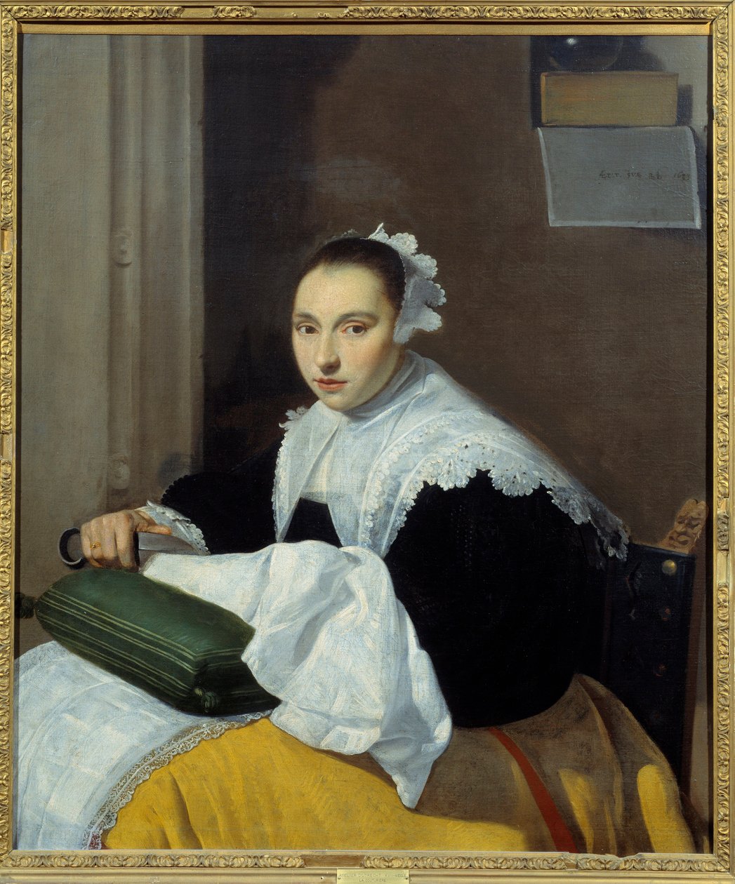 A costureira. Pintura da escola de Utrecht de Dutch School