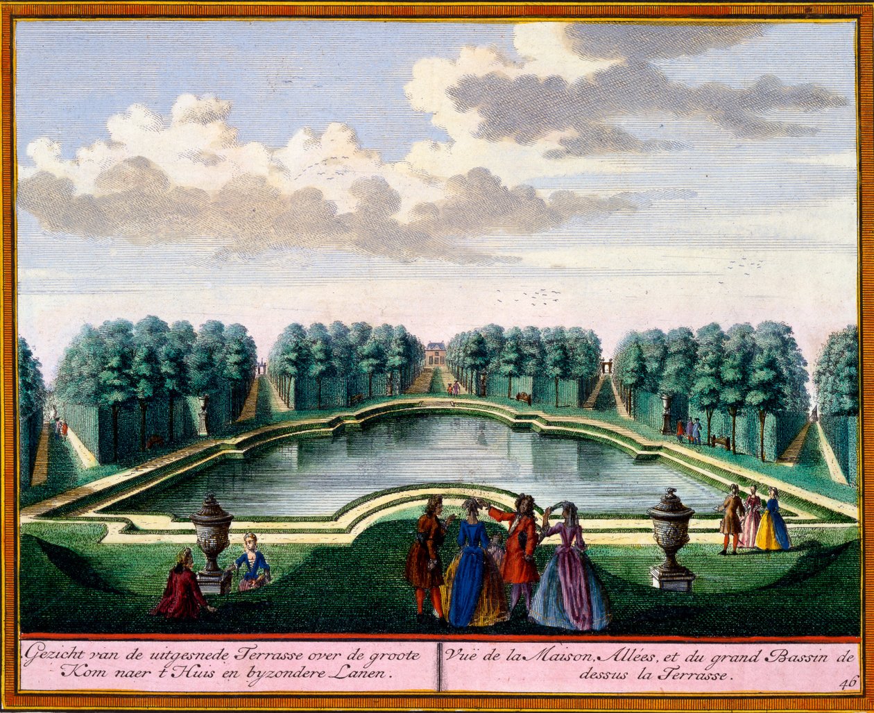 Vista de Het Zeganpralent Kennemerlant por Hendrick de Leth e Matthias Brouerius Van Nidek, publicado c.1700-30 de Dutch School