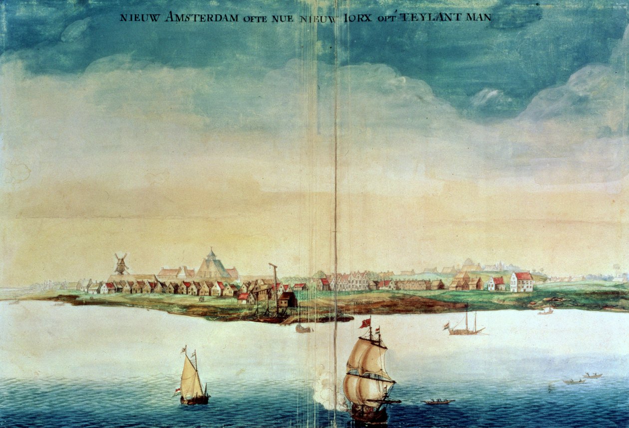 Vista de New Amsterdam, 1650-3 de Dutch School