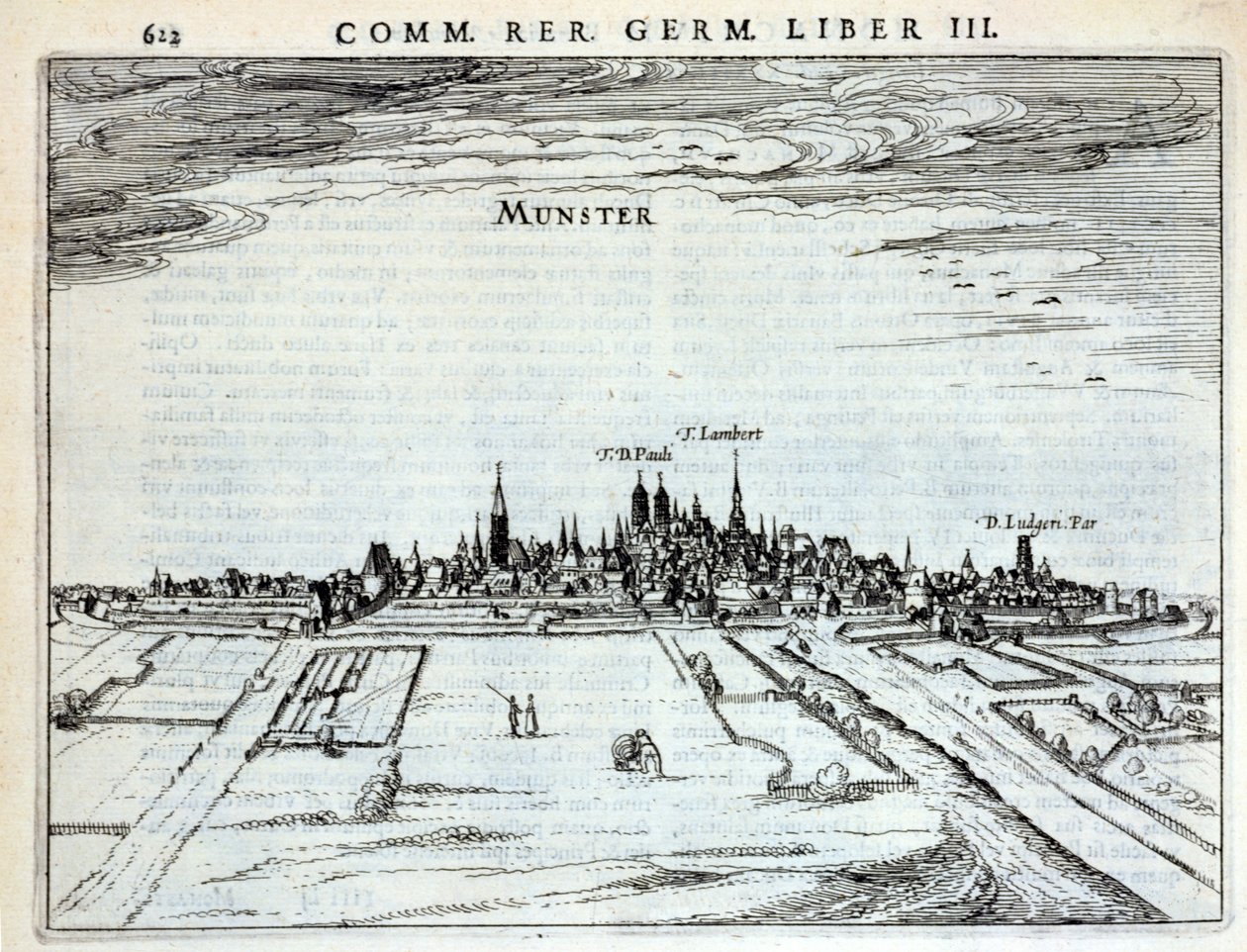 Vista da cidade de Munster, de Rerum Germanicarum, por P. Bertin, Amsterdã 1616 de Dutch School