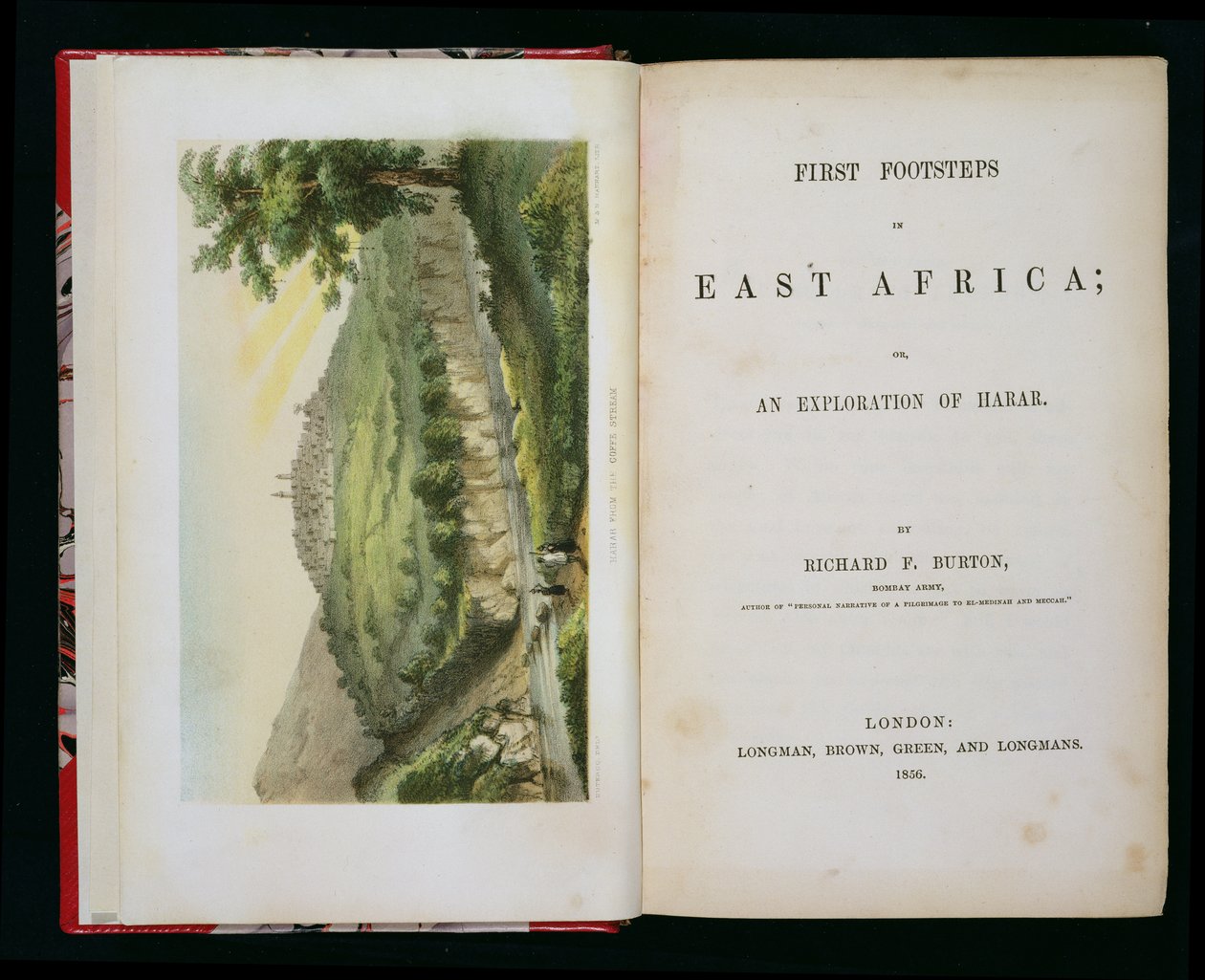 Harar do Coffe Stream, dos Primeiros Passos na África Oriental: Uma Exploração de Harar, por Richard F. Burton (1821-90), gravada por M & N Hanhart de Duteroq