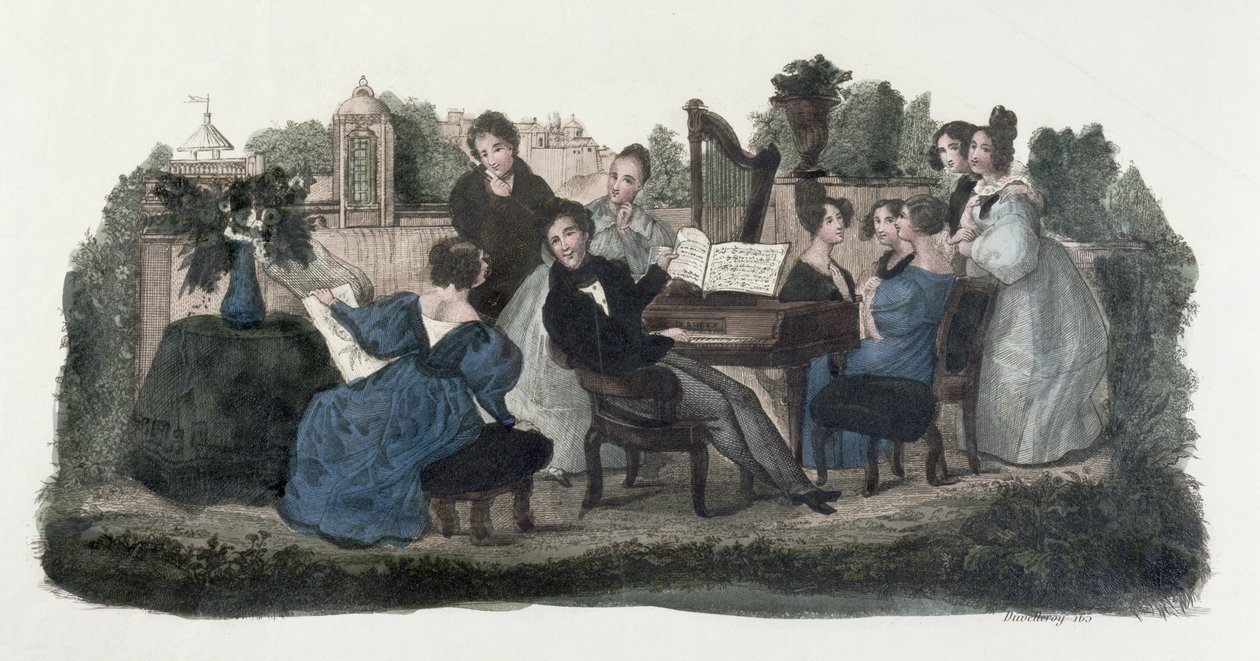 Encontro musical em um jardim, c.1830 de Duvelleroy