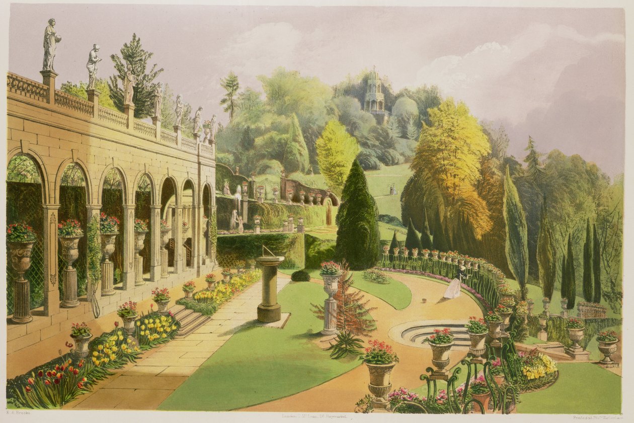 Alton Gardens, de "Os Jardins da Inglaterra", 1857 de E. Adveno Brooke