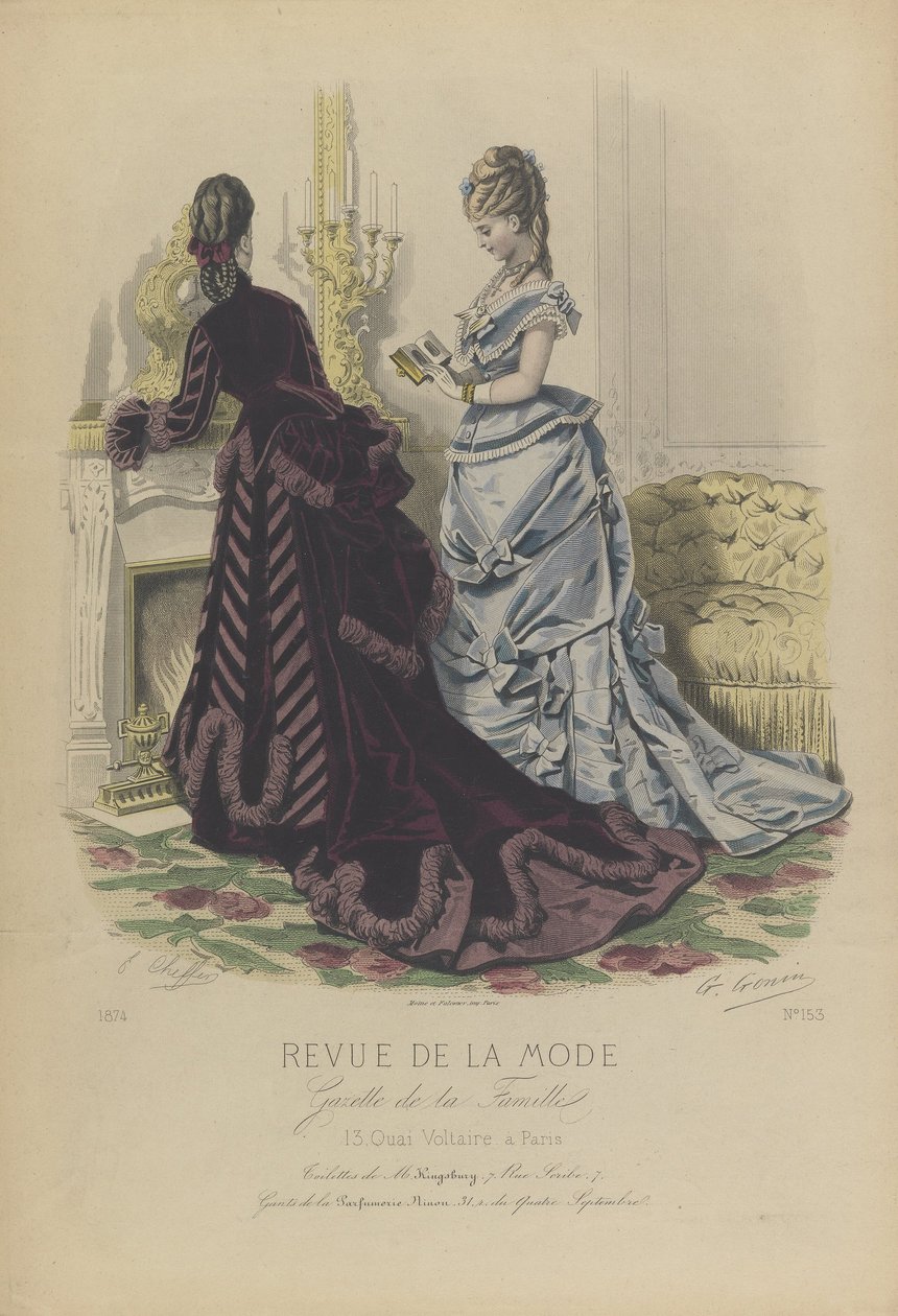 Placa nº 153 em Revista de Moda no Diário da Família (Journal of Fashion, Family Gazette) de E. Cheffer