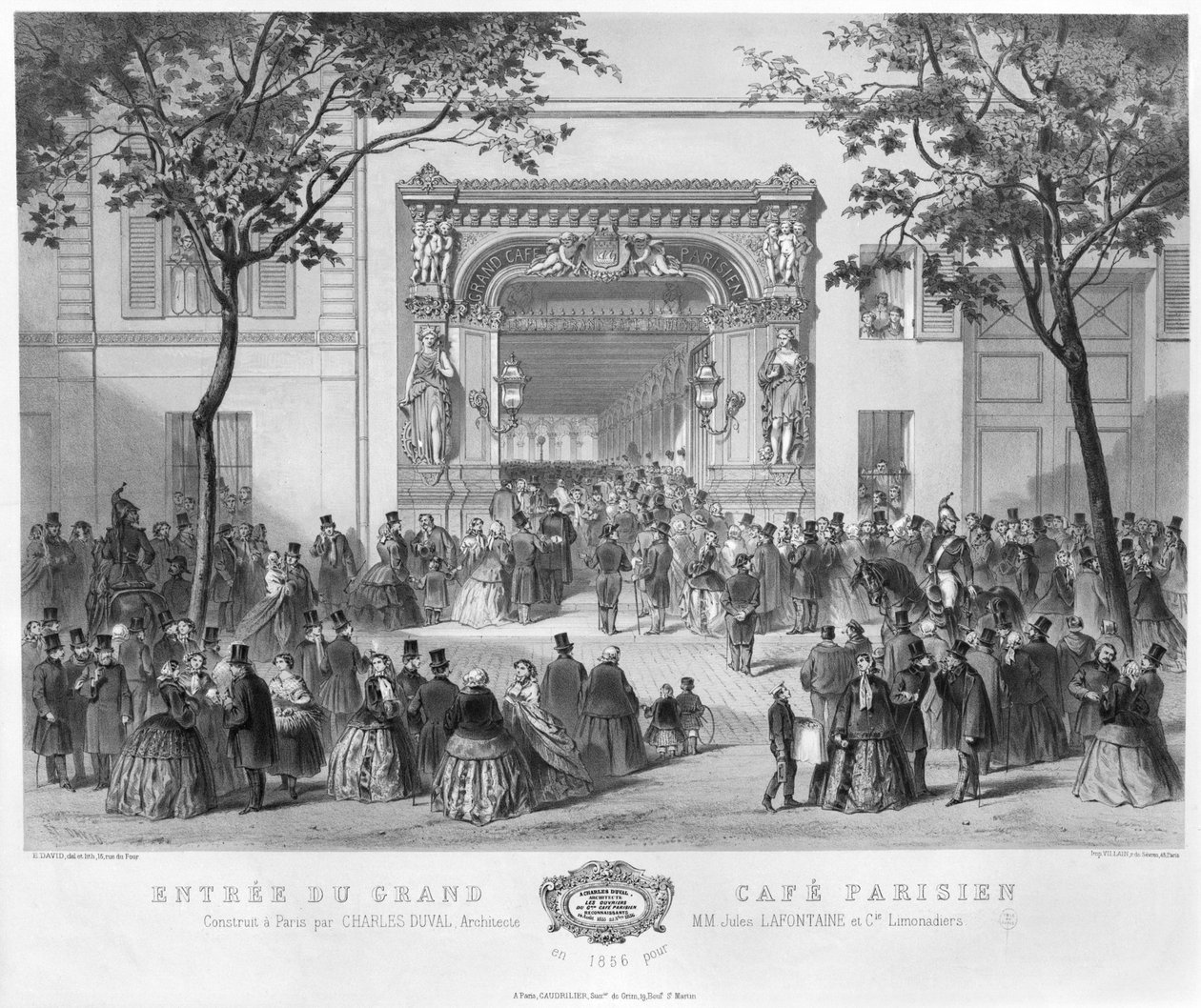 Entrada para o &39;Grand Cafe Parisien&39;, Paris, 1856 de E. David