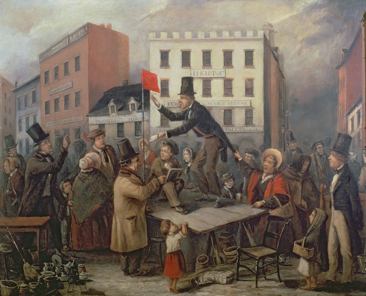 Leilão em Chatam Street, Nova York, 1843 de E. Didier