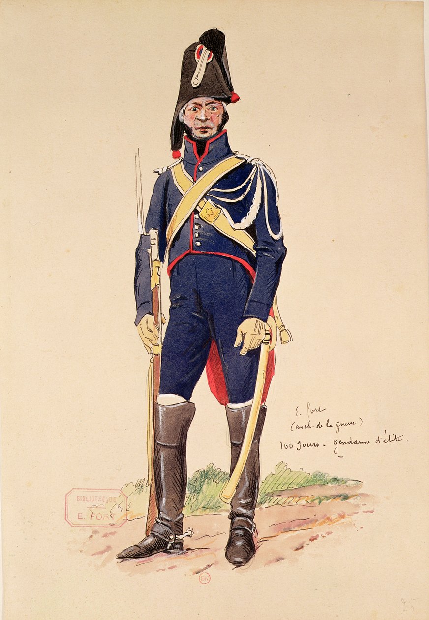 Soldado de elite da Guarda Imperial durante o Cent-Jours de E. Fort