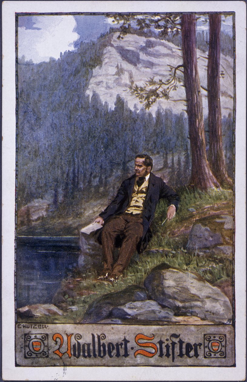 Adalbert Stifter, c.1910 cor lito de E. Kutzer