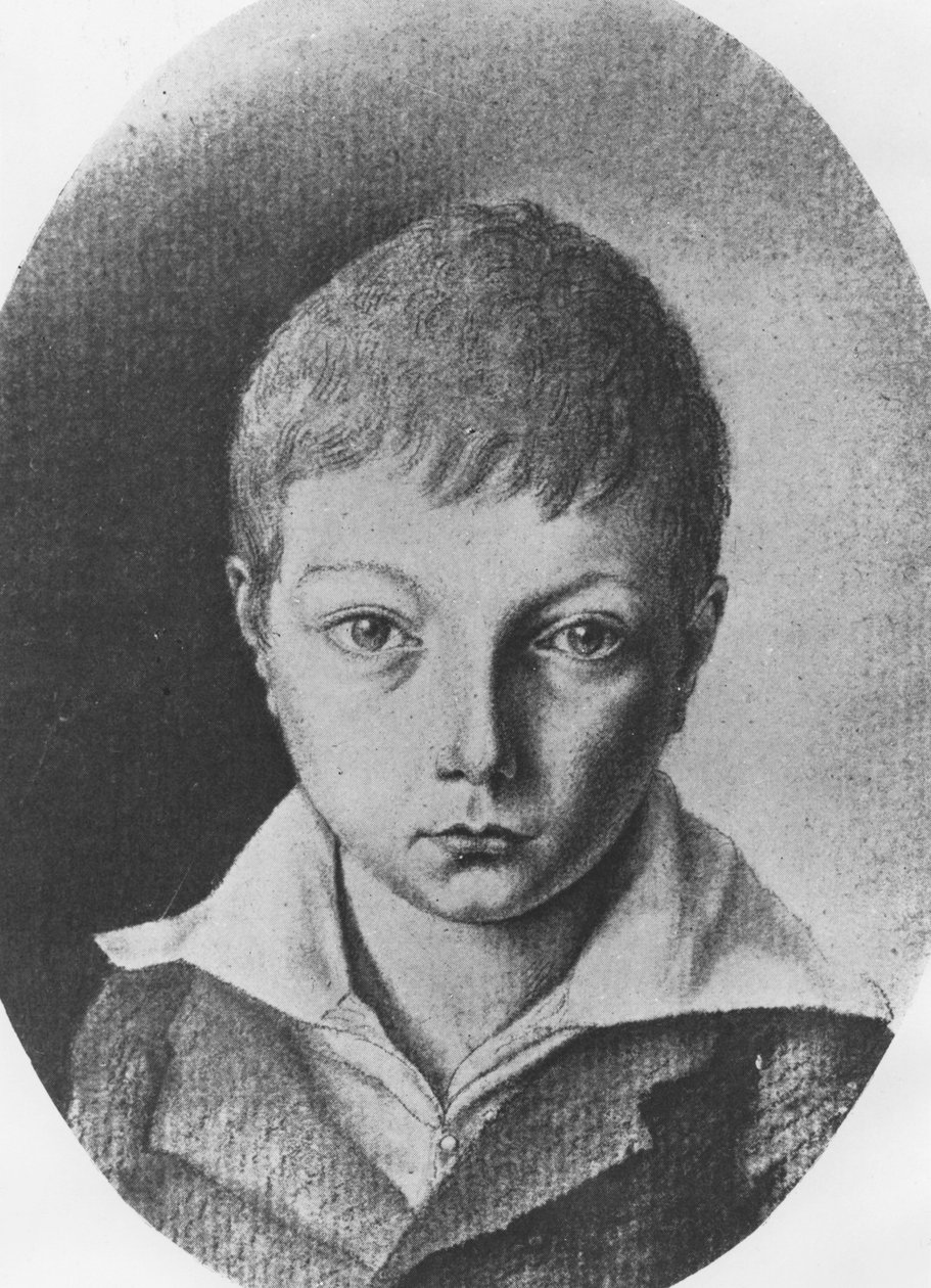 Retrato de Charles Augustin Sainte-Beuve, 9 anos de E. de Bonnieres