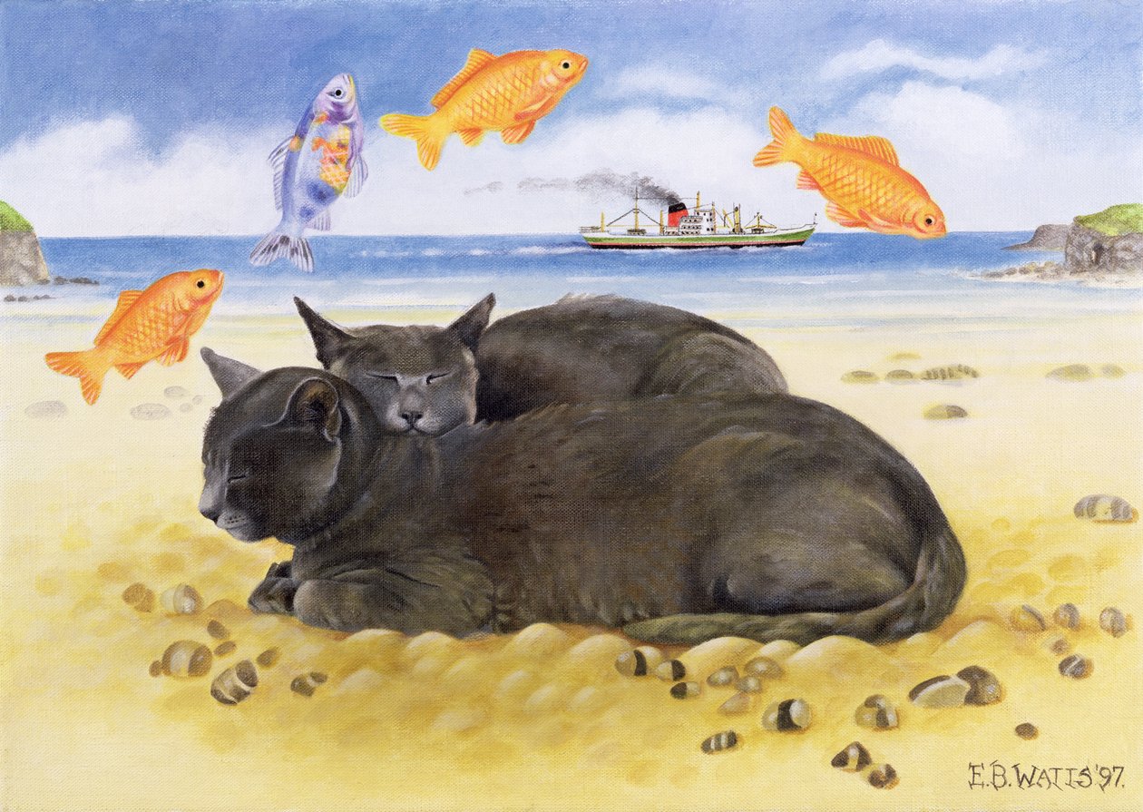 Fish Dreams, 1997 (acrílico sobre tela) de E.B. Watts