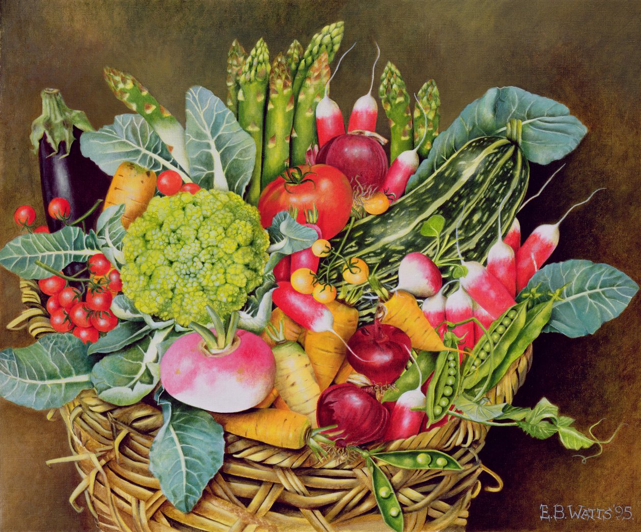 Legumes de Verão, 1995 (acrílico) de E.B. Watts