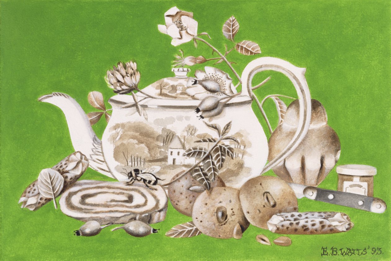 Chá, 1993 (acrílico sobre papel) de E.B. Watts