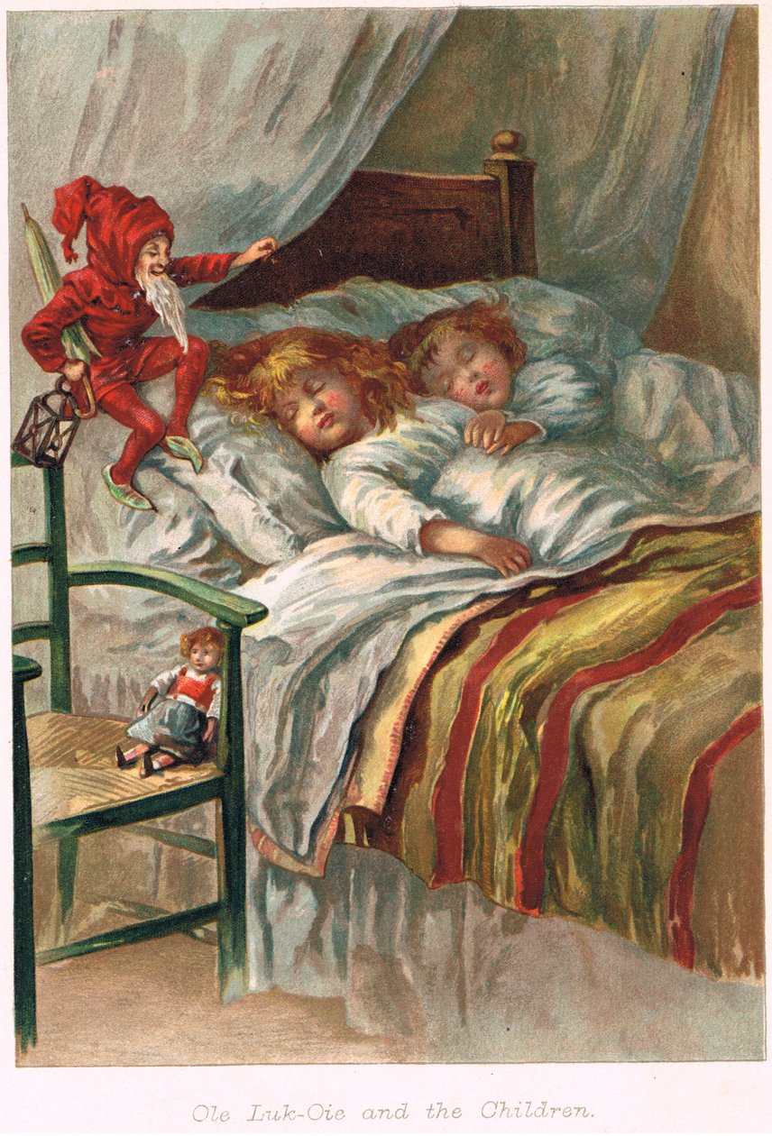 Ole-Luk-Oie em uma edição de contos de fadas por Hans Christian Andersen, c.1900 de E.S. Hardy