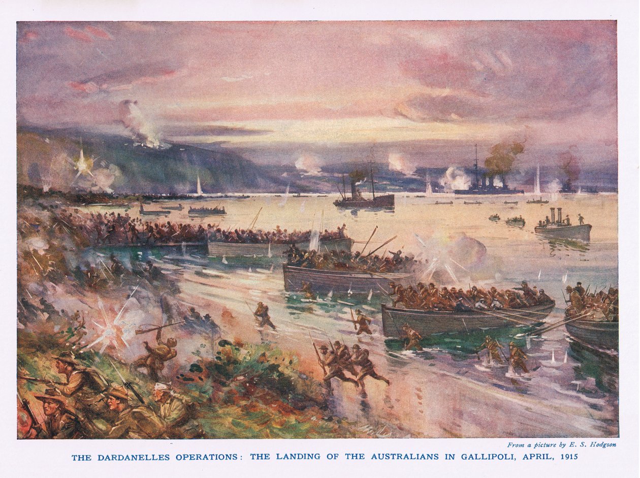 As operações de Dardanelos: O desembarque dos australianos em Gallipoli, abril de 1915 de E.S. Hodgson
