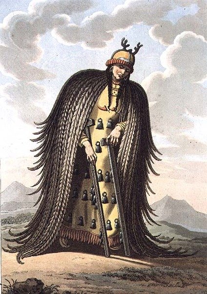 Uma feiticeira de Tungusy, gravada por Gros (litho) de E. (after) Karnejeff