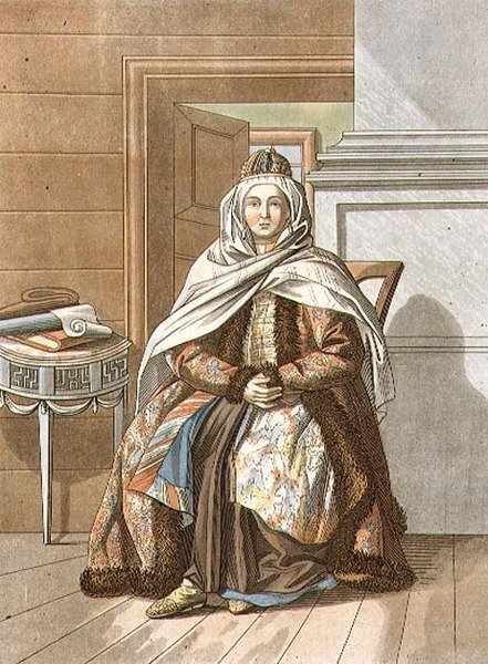 Tartar Woman from Tomsk, gravada por Yegor Skotnikoff (1782-1843) (litho) de E. (after) Karnejeff