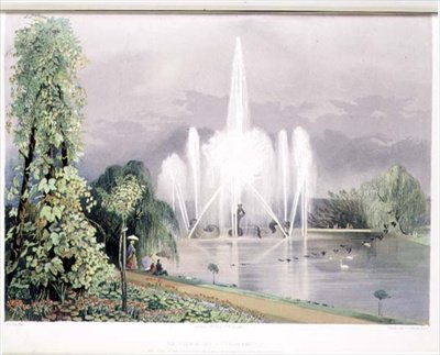 The River Horse Fountain, Enville, pub. de Thomas McLean (litho) de E. Adveno Brooke
