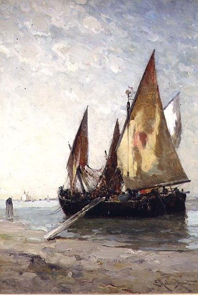 Barcos de Pesca Atracados na Praia de E. Aubrey Hunt