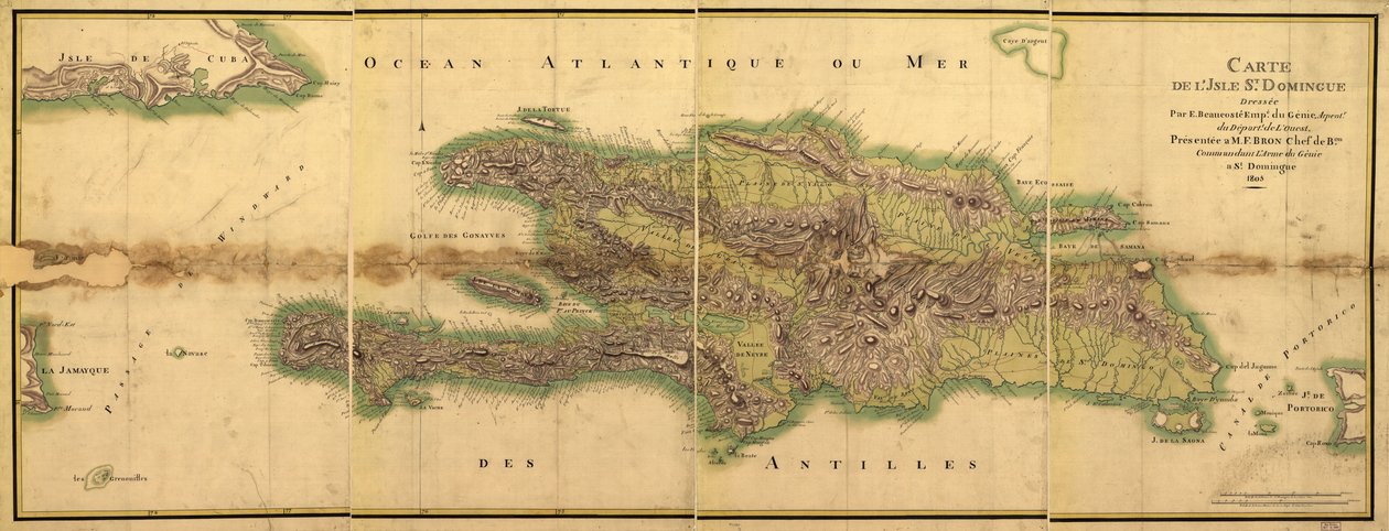 Mapa da Ilha de Santo Domingo de E. Beaucosté