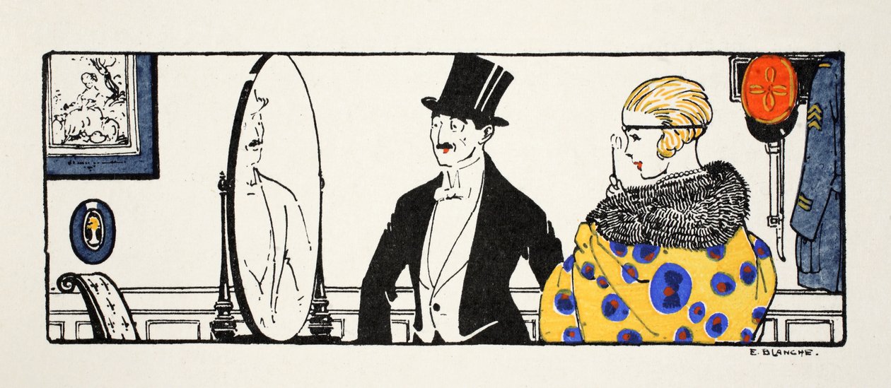 Reflexões - uma nova vida (estampa pochoir) de E. Blanche