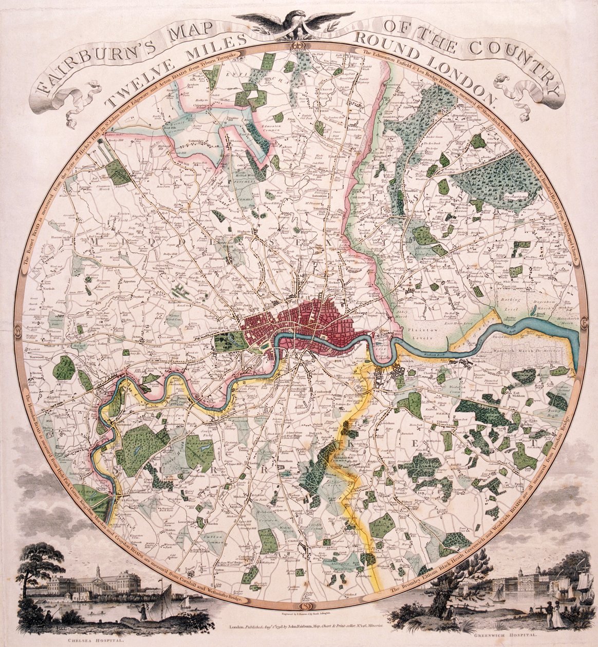 Mapa de Londres, 1798 de E Bourne