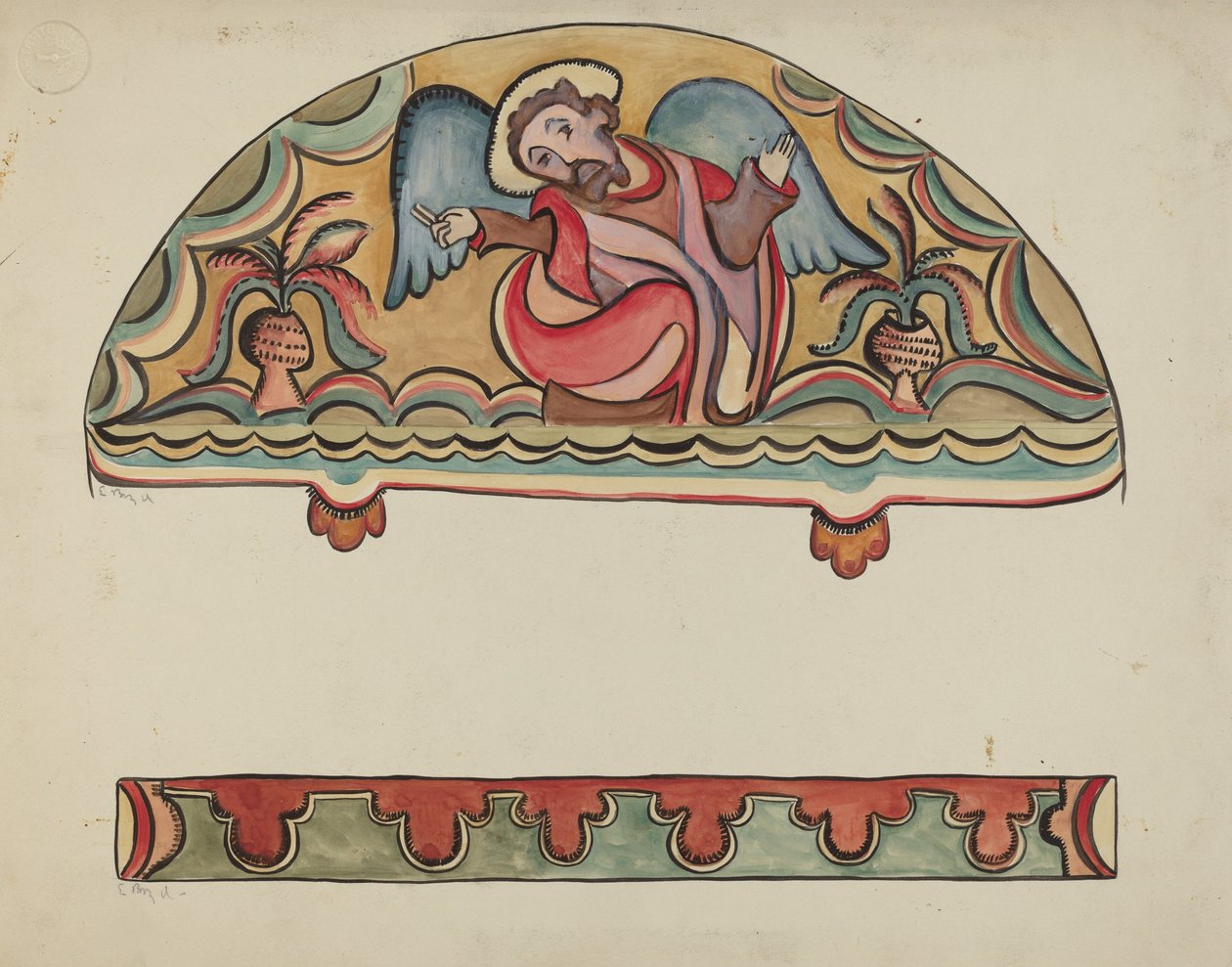 Lunette e detalhe da Igreja do Altar em Sanctuario, Chimayo de E. Boyd
