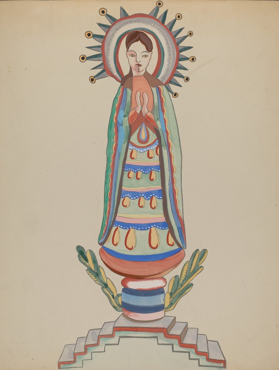Novo México, "Bulto", figura de madeira policromada de E. Boyd