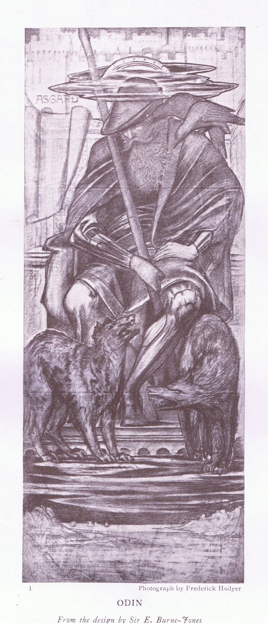 Odin-a design por E Burne Jones, década de 1920 de E. Burne Jones