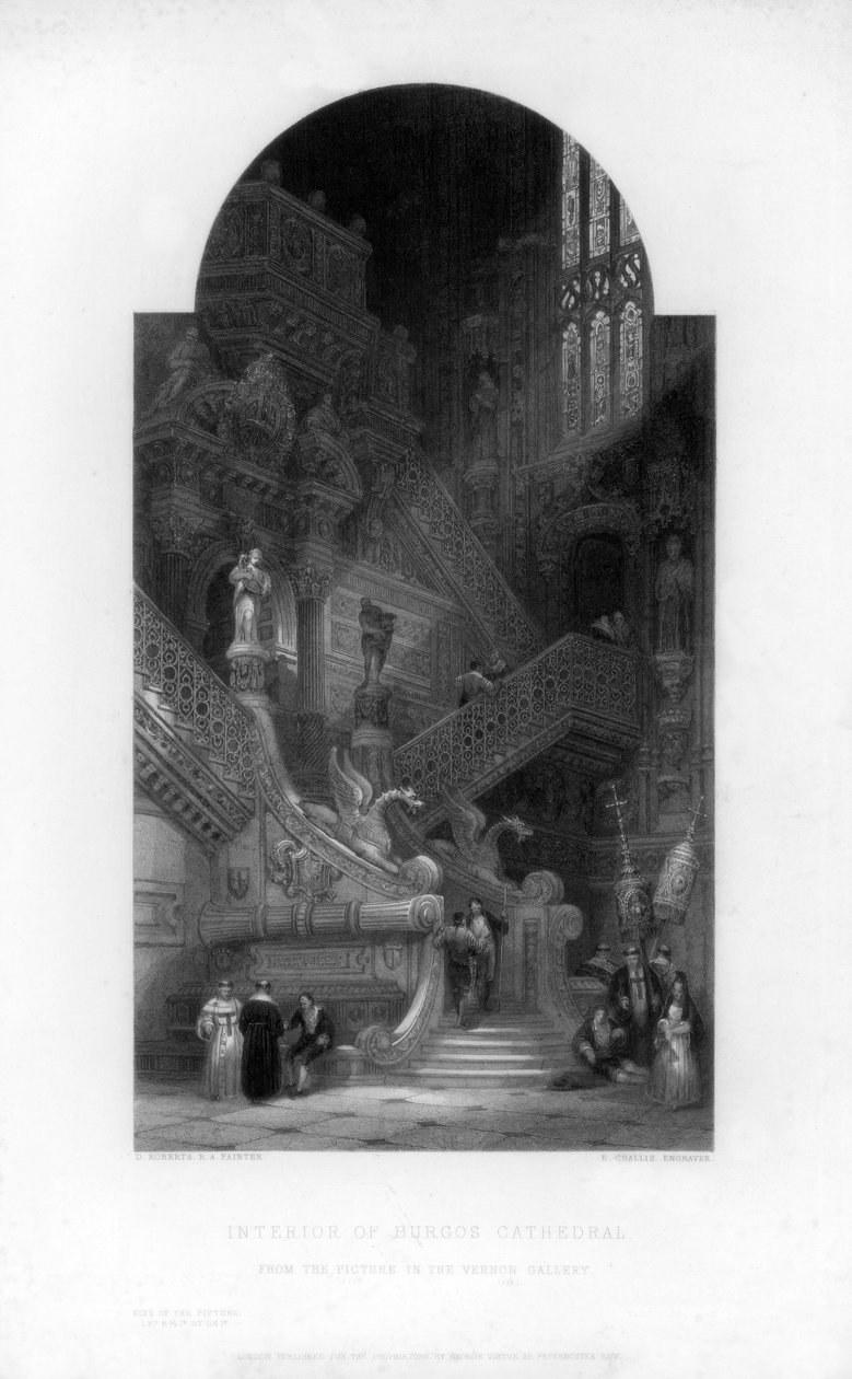 Interior da Catedral de Burgos, século XIX. de E. Challis