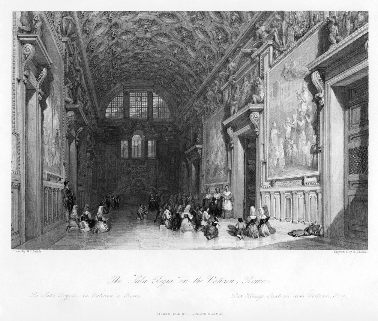 A Regia de venda no Vaticano, Roma, século XIX de E. Challis