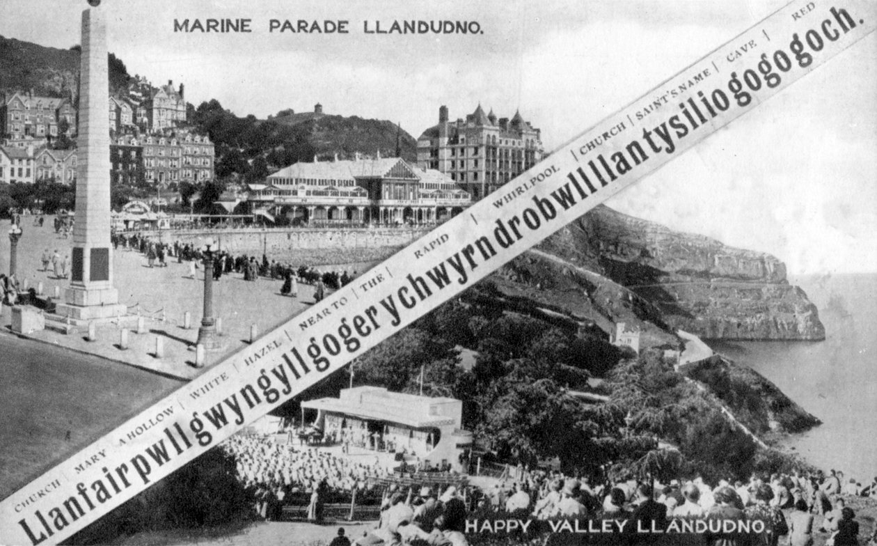 Happy Valley e Marine Parade, Llandudno, século XX de E. Dennis