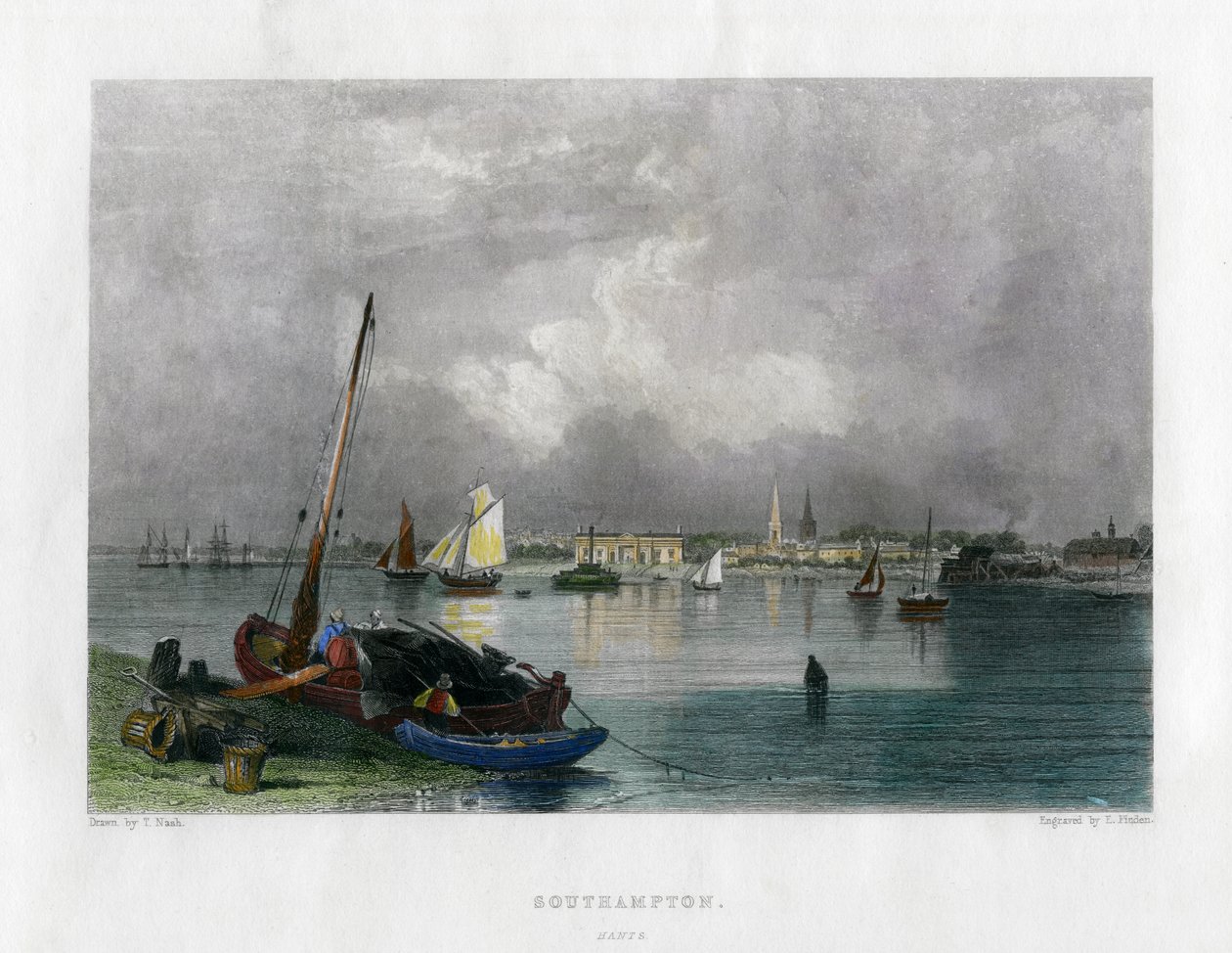 Southampton, Hampshire, século XIX. de E. Finden