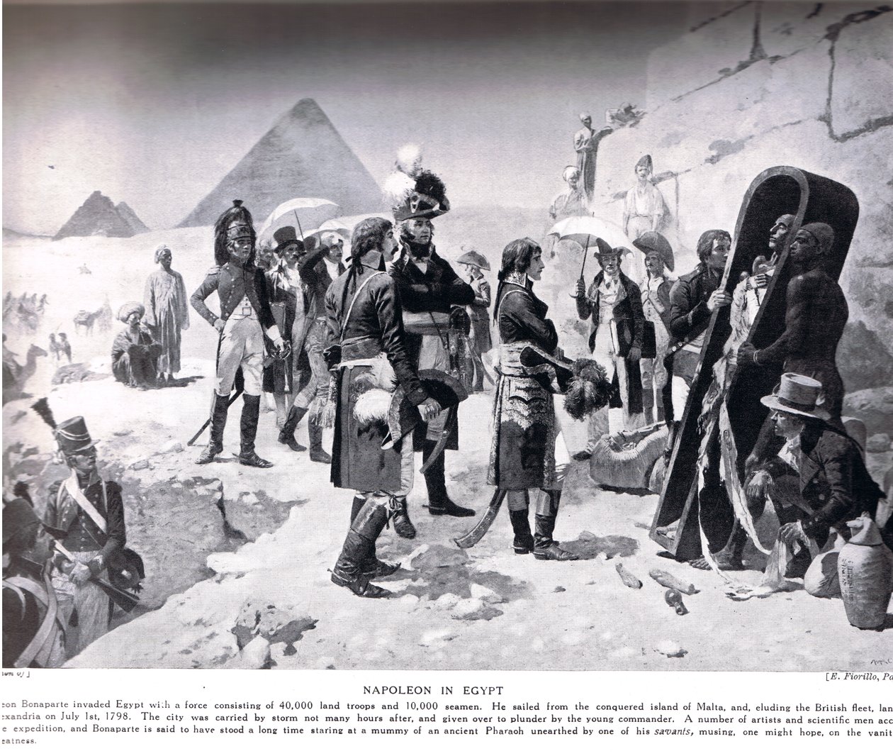 Napoleão no Egito, ilustração de &39;Hutchinsons história das Nações&39;, c.1910 de E. Fiorillo