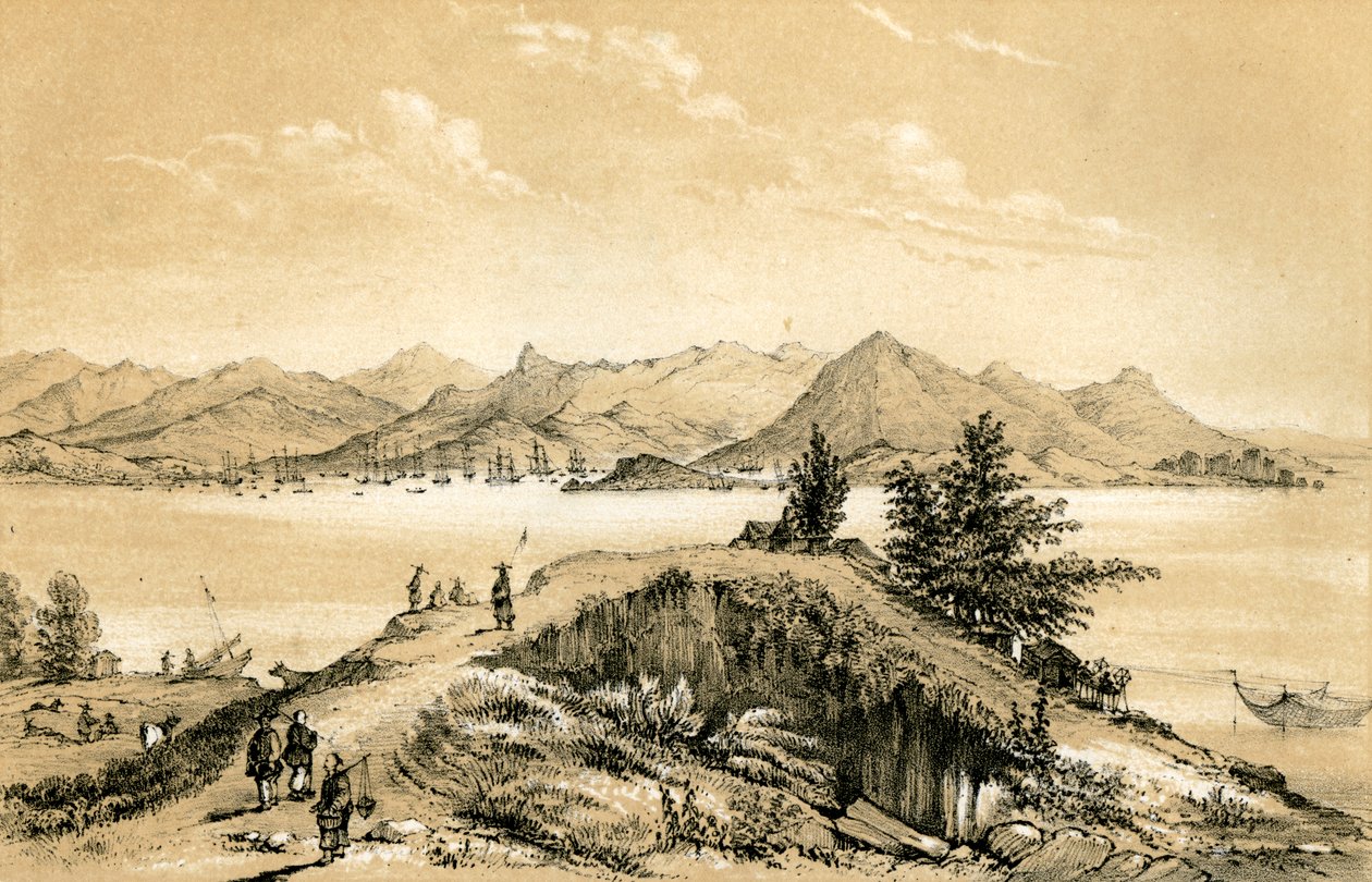 A baía e a ilha de Hong Kong, 1847 de E Gilks
