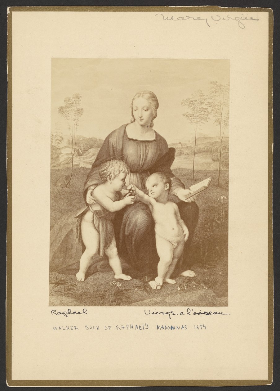 Virgem e pássaro de E. Hufnagel
