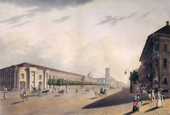 Gostiny Dvor, São Petersburgo, década de 1820 de E. I. Yessakov