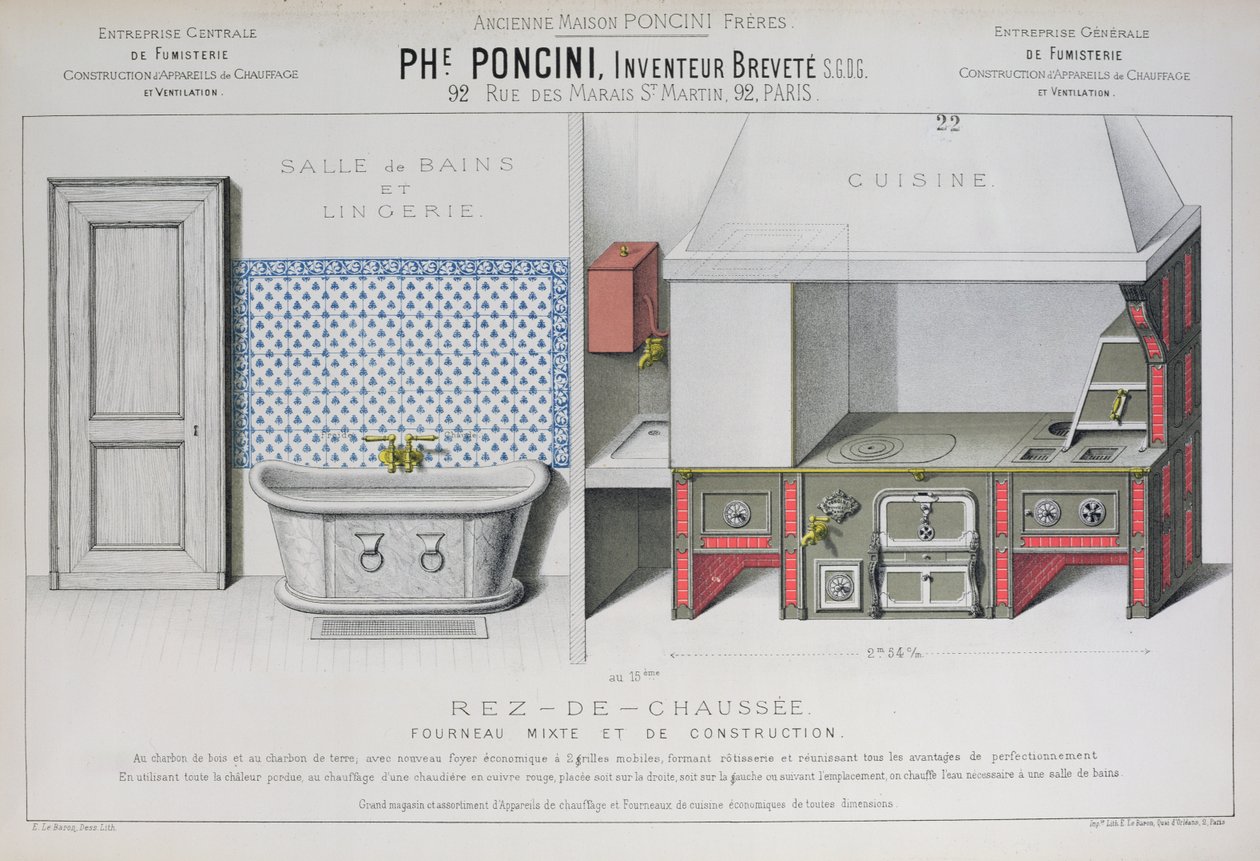 Desenhos de cozinha e casa de banho, ilustração do catálogo 