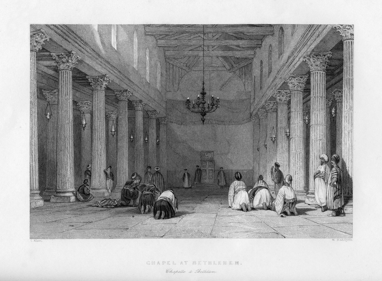 Uma capela em Belém, Israel, 1841. de E. Redclyffe