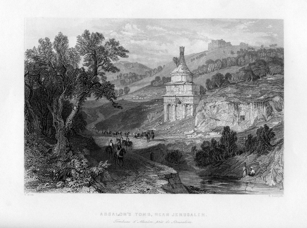 Tumba dos Absalões, perto de Jerusalém, Israel, 1841. de E. Redclyffe