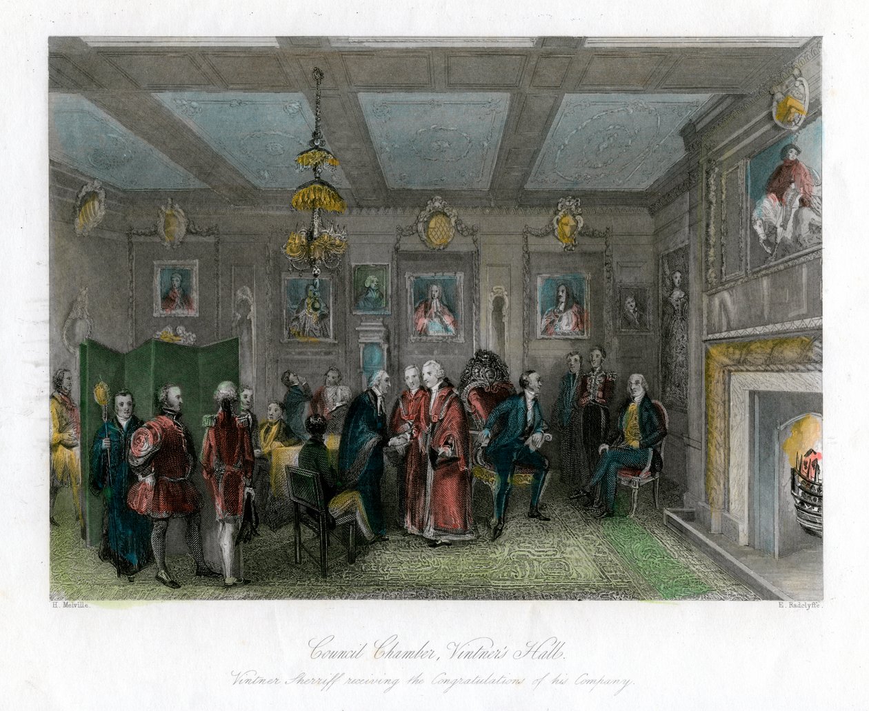 Câmara do Conselho, Vintners Hall, cidade de Londres. de E. Redclyffe