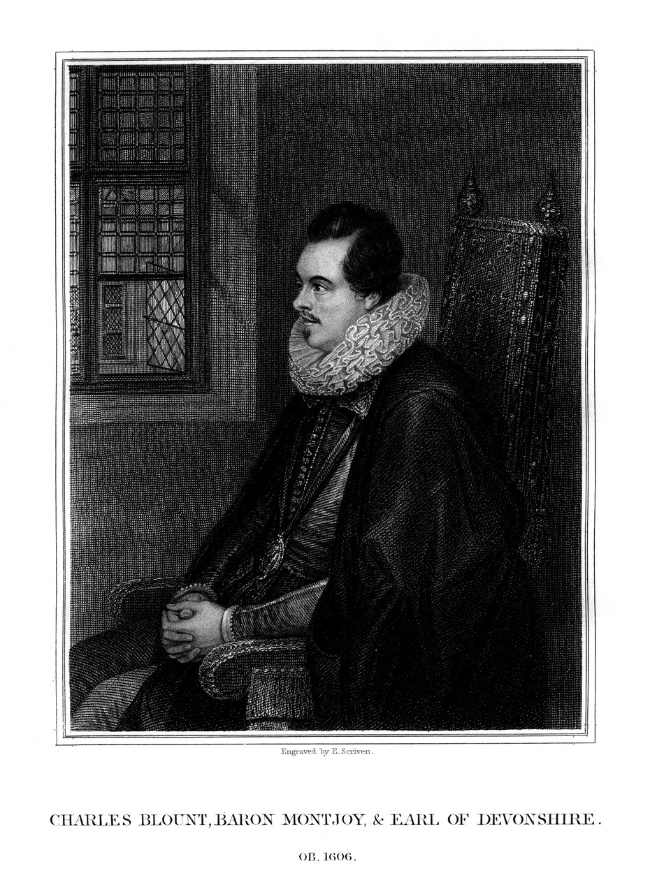 Charles Blount, 1º conde de Devon, cortesão e soldado inglês, 1827. de E. Scriven