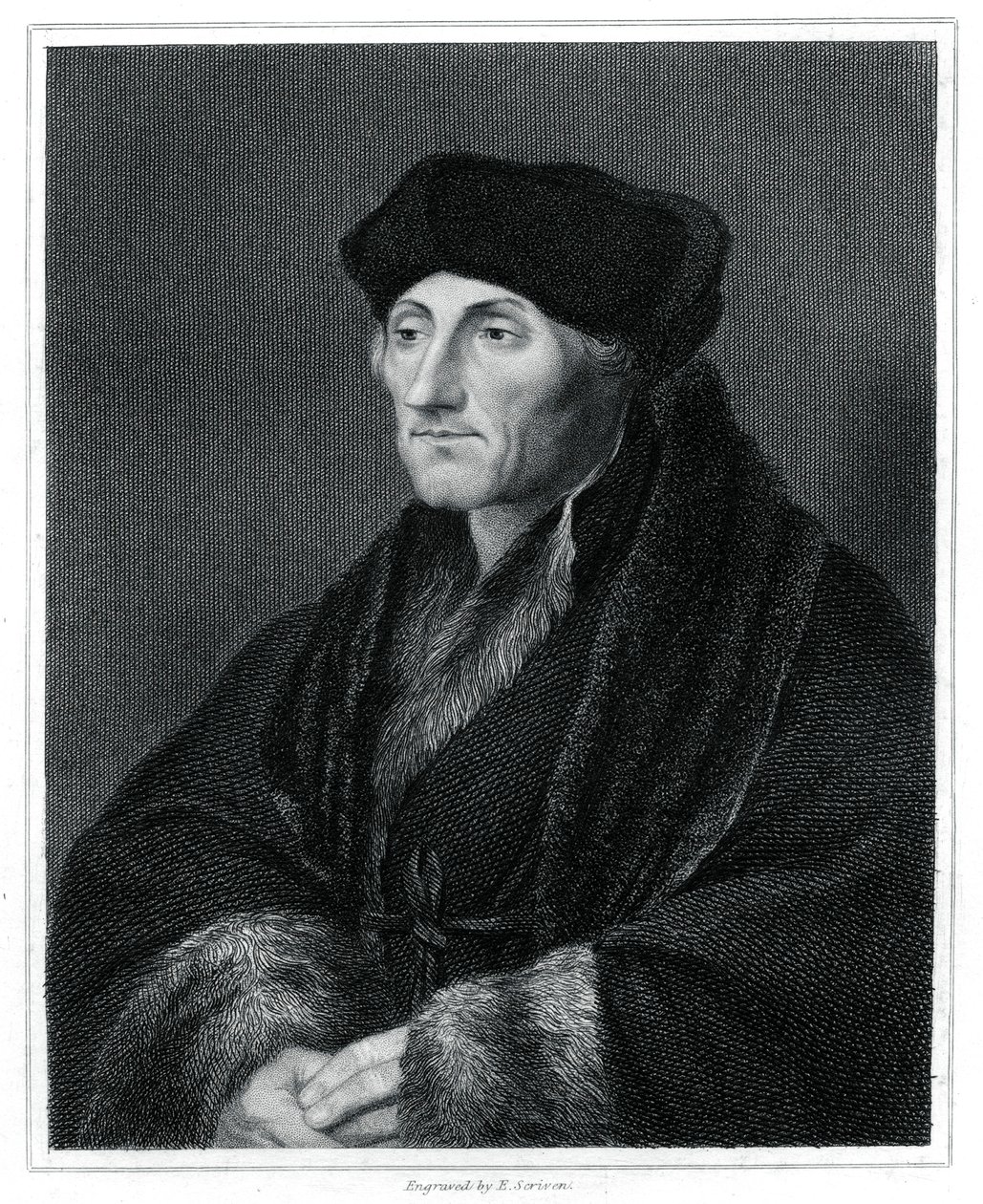 Desiderius Erasmus, humanista renascentista, 1833 de E. Scriven